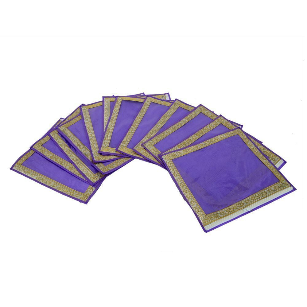 Kuber Single Packing Saree Cover In Non Woven Material With Zari Border Set Of 12 Pcs (Wed