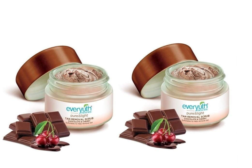 Everyuth Naturals Chocolate and Cherry Tan Removal Scrub, 50g (Pack of 2)