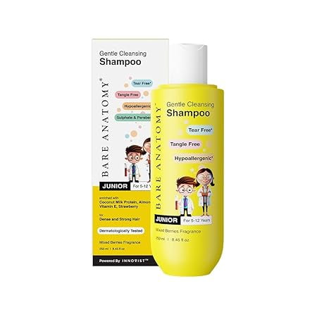 Bare Anatomy Junior Gentle Cleansing Shampoo For Kids from 5-12 Years | Tear-Free & Hypoal