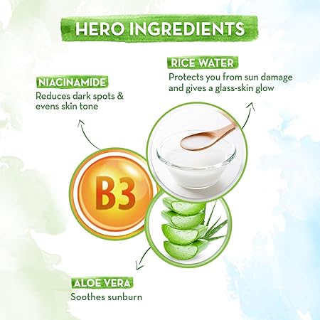 Mamaearth Rice Water Dewy Sunscreen: SPF 50 PA++++, 80 g