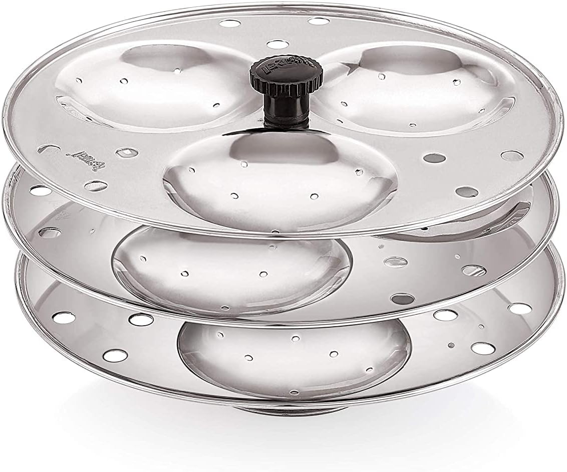 iKonbi Stainless steel Idli Stand Idli Maker 3 x 3 Plates 9 Idli