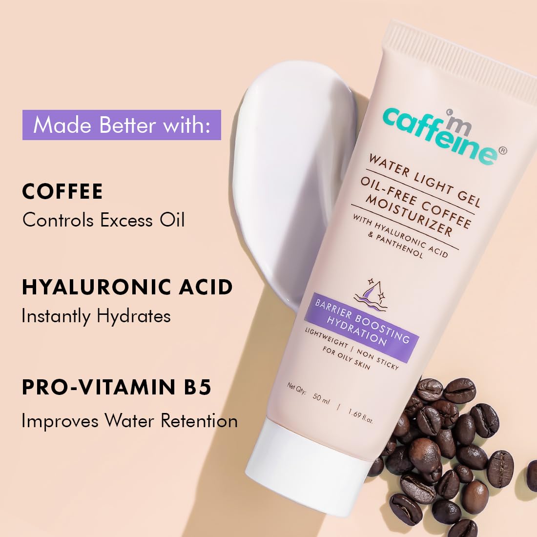mCaffeine Coffee Oil-Free Face Moisturizer: Hyaluronic Acid, 50 ml