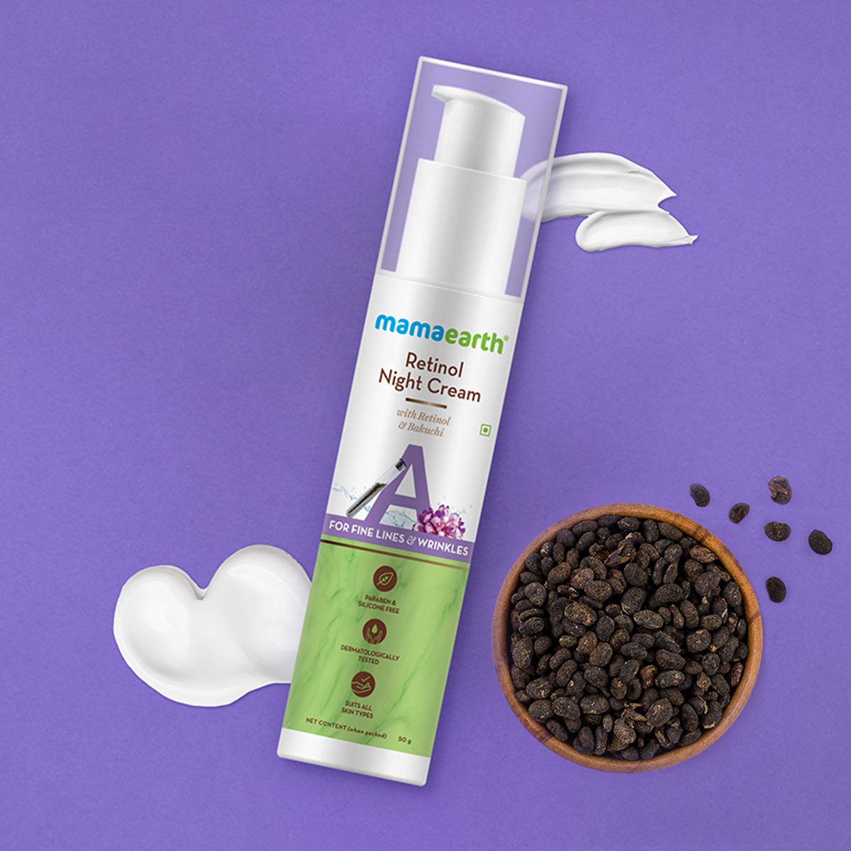 Mamaearth Retinol Night Cream: Retinol & Bakuchi, 50 g