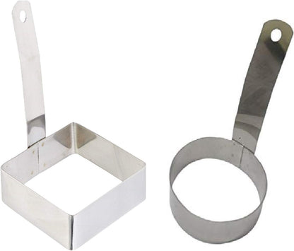 iKonbi Stainless Steel Set of 2- Round and Sqaure Egg/Pancake Ring with