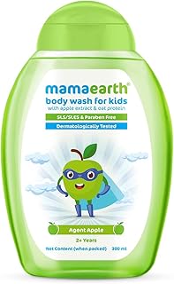 Mamaearth Agent Apple BodyWash for Kids: Apple & Oat Protein, 300