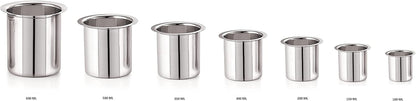 iKonbi Stainless Steel Deep Gunj for Milk & Water, Tapeli, Milk Warmer Set of 7