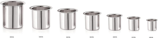 iKonbi Stainless Steel Deep Gunj for Milk & Water, Tapeli, Milk Warmer Set of 7