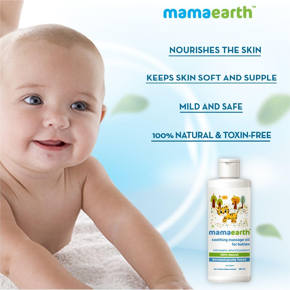 Mamaearth Soothing Baby Massage Oil: Sesame, Almond & Jojoba Oil, 200 ml