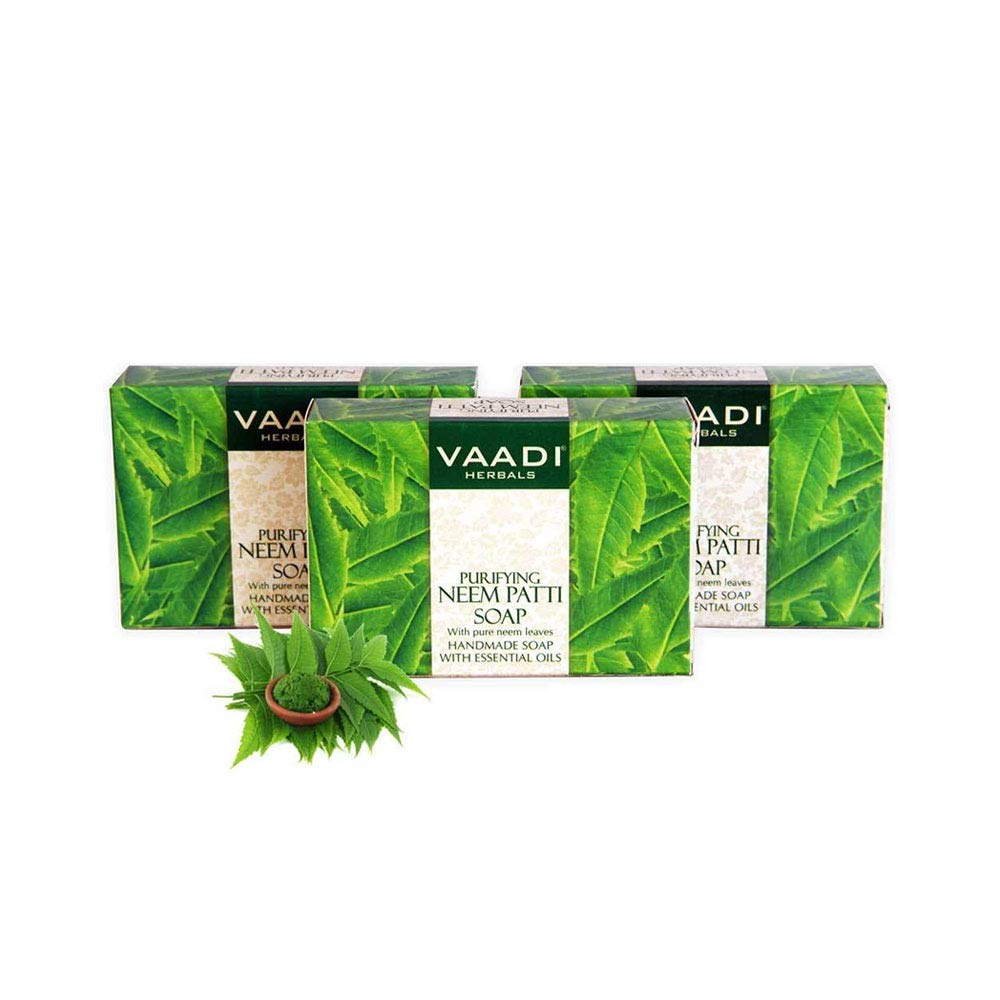 Vaadi Herbals Value Pack Of 3 Neem Patti Soap Bar- Contains Pure Neem Leaves 75 Gms X 3