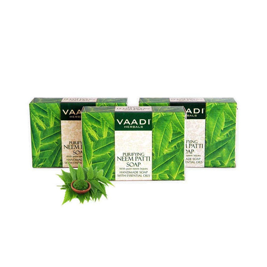 Vaadi Herbals Value Pack Of 3 Neem Patti Soap Bar- Contains Pure Neem Leaves 75 Gms X 3
