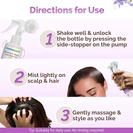 Mamaearth Rosemary Water Anti-Hair Fall Spray: 200 ml