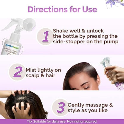 Mamaearth Rosemary Water Anti-Hair Fall Spray: 200 ml