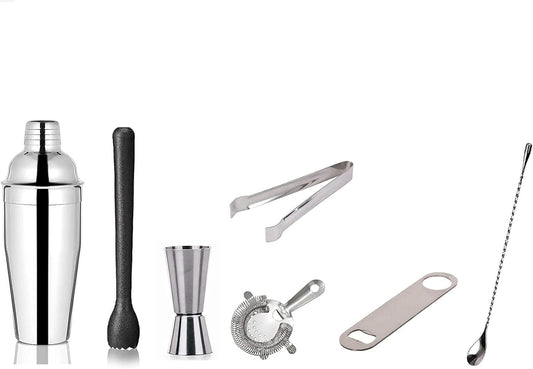 iKonbi Stainless Steel 7 Pcs Bartender Martini Kit Set - Teardrop Bar Spoon, Cocktail