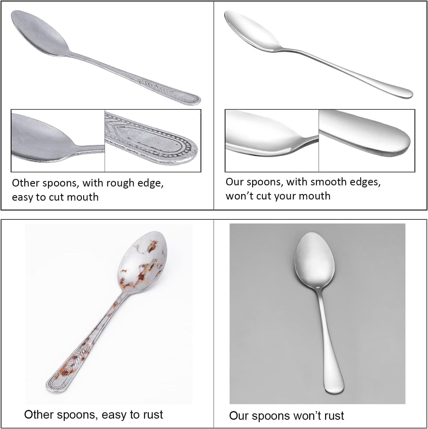 iKonbi Teaspoon Set Stainless Steel, 6.7 inch, Pack of 24
