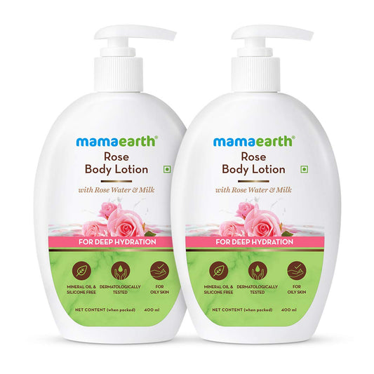 Mamaearth Rose Body Lotion: Pack of 2, 400 ml