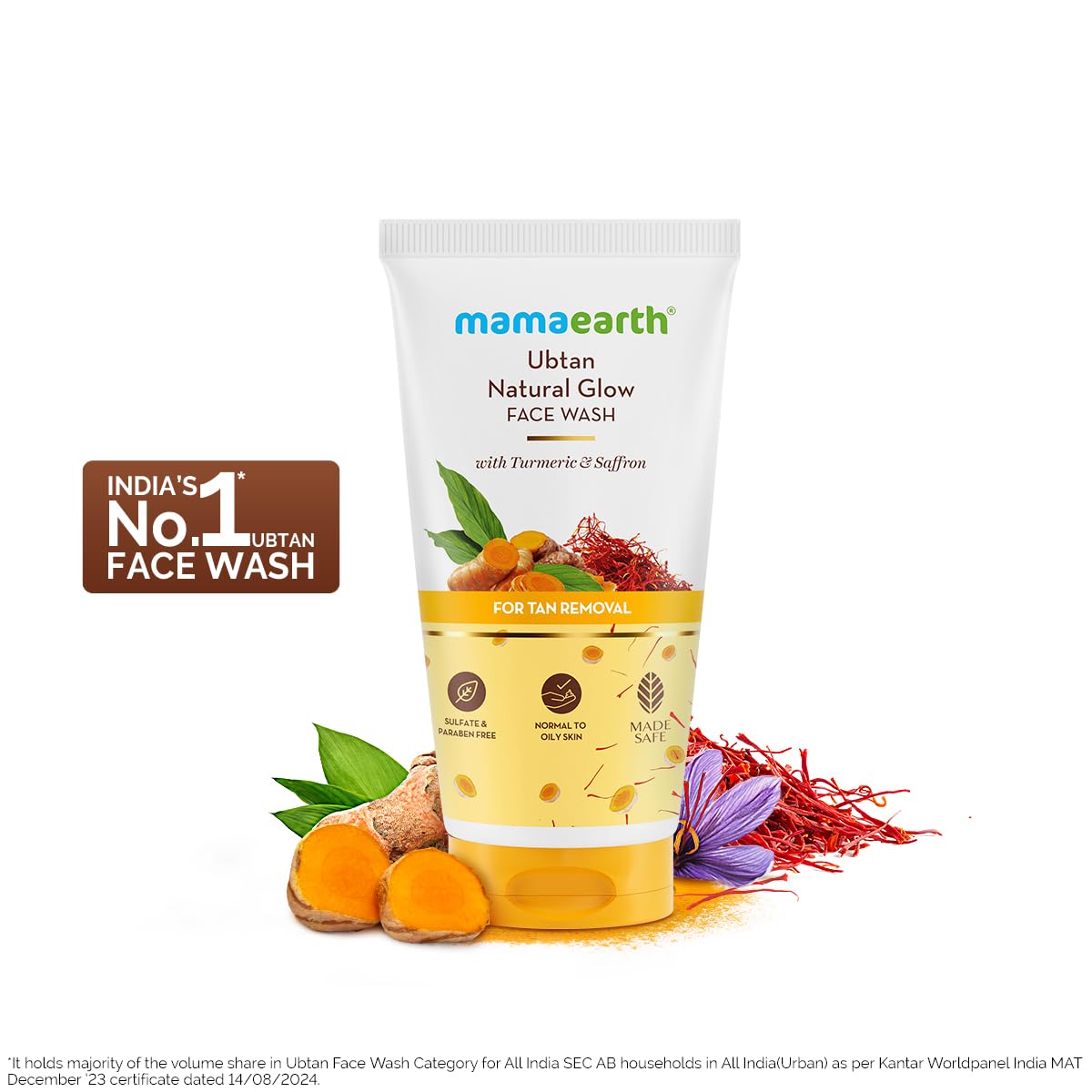 Mamaearth Ubtan Face Wash: Turmeric & Saffron, 50 ml