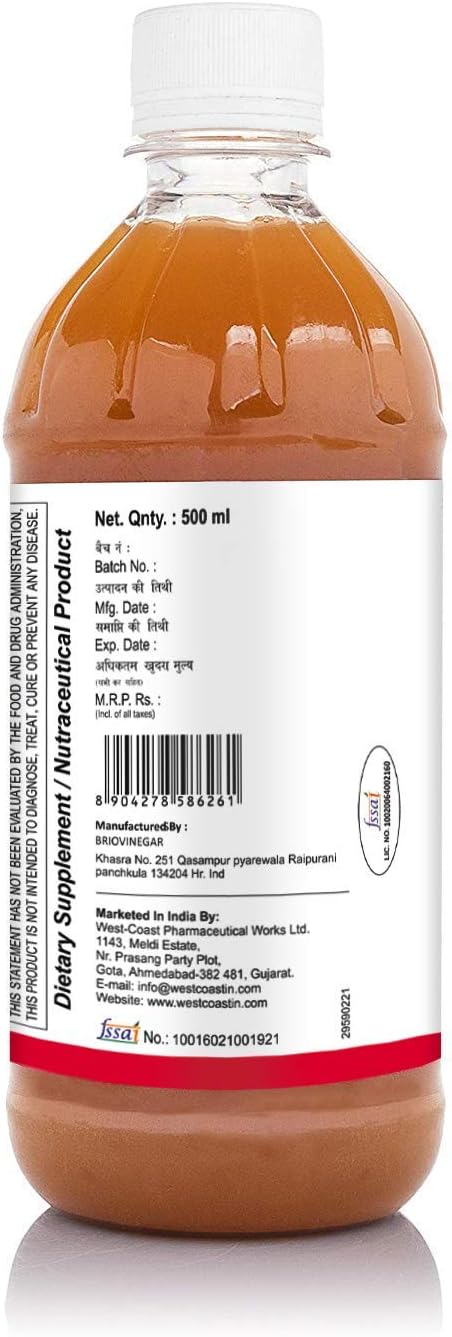 Apple Cider Vinegar: With Mother, Raw & Unfiltered, 500 ml