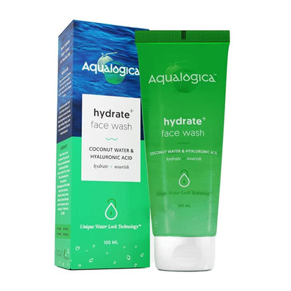 Aqualogica Hydrate+ FaceWash for Deep Cleansing Hydration with Coconut Water Hyaluronic Acid, 100ml