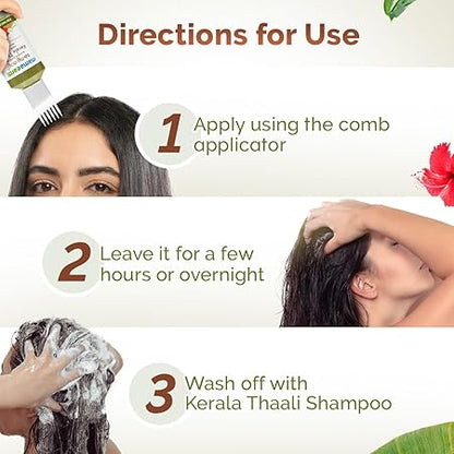 Mamaearth Kerala Thaali Hair Care Kit: Hair Oil 150 ml + Shampoo 250 ml + Conditioner 250 ml