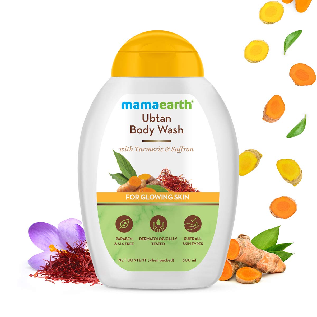 Mamaearth Ubtan Body Wash: Turmeric & Saffron, 300 ml