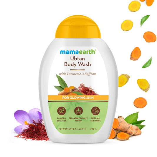 Mamaearth Ubtan Body Wash: Turmeric & Saffron, 300 ml