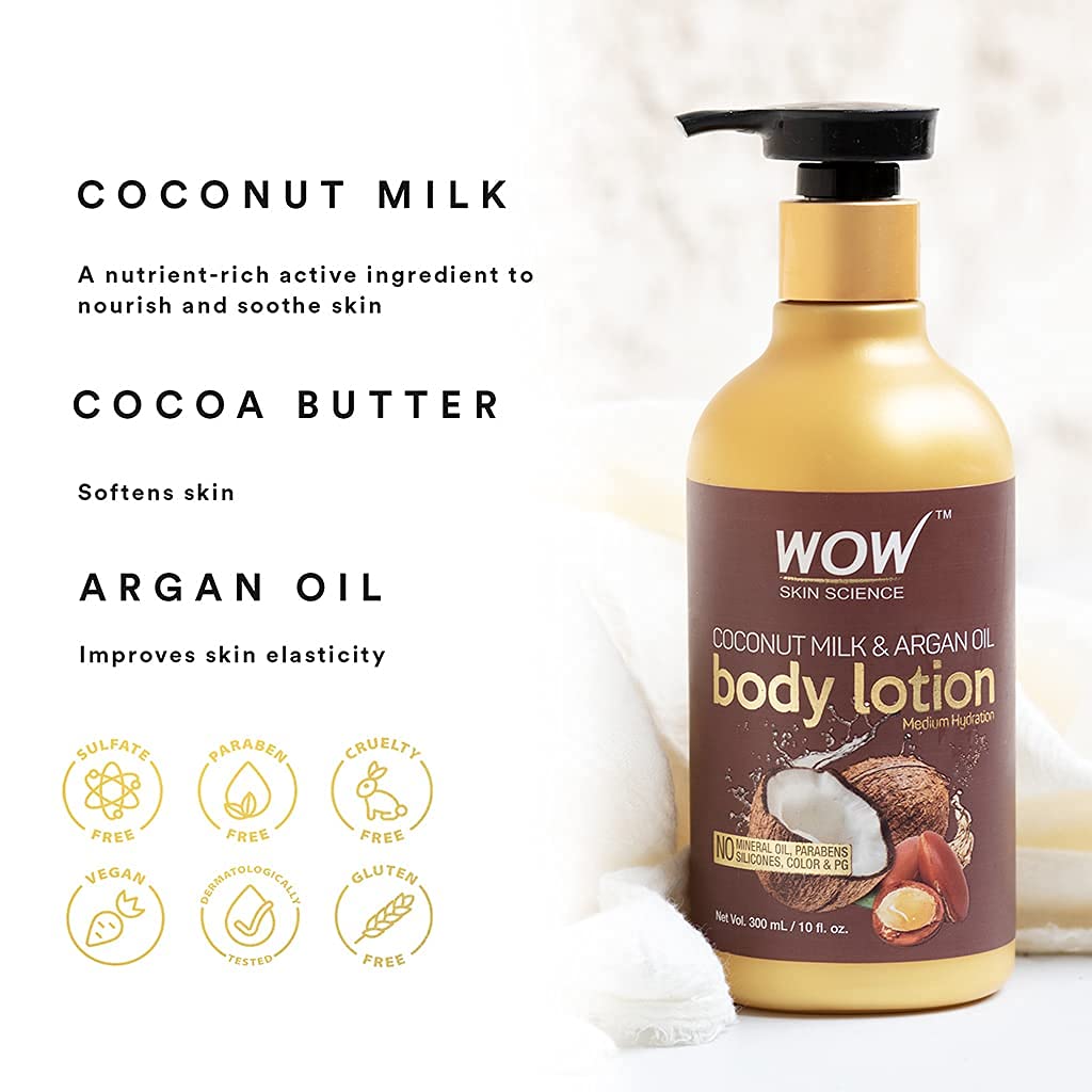 WOW Coconut Milk & Argan Oil Moisturizing Body Lotion: 300 ml