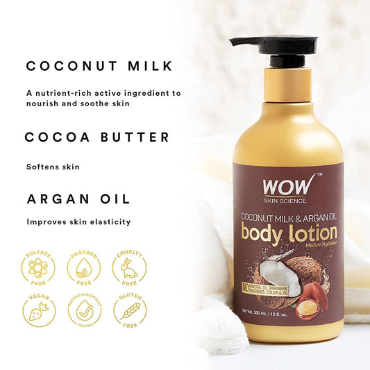 WOW Coconut Milk & Argan Oil Moisturizing Body Lotion: 300 ml