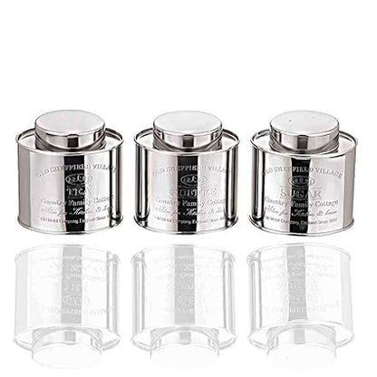 iKonbi Oval Crome Tea, Coffee & Sugar Canister