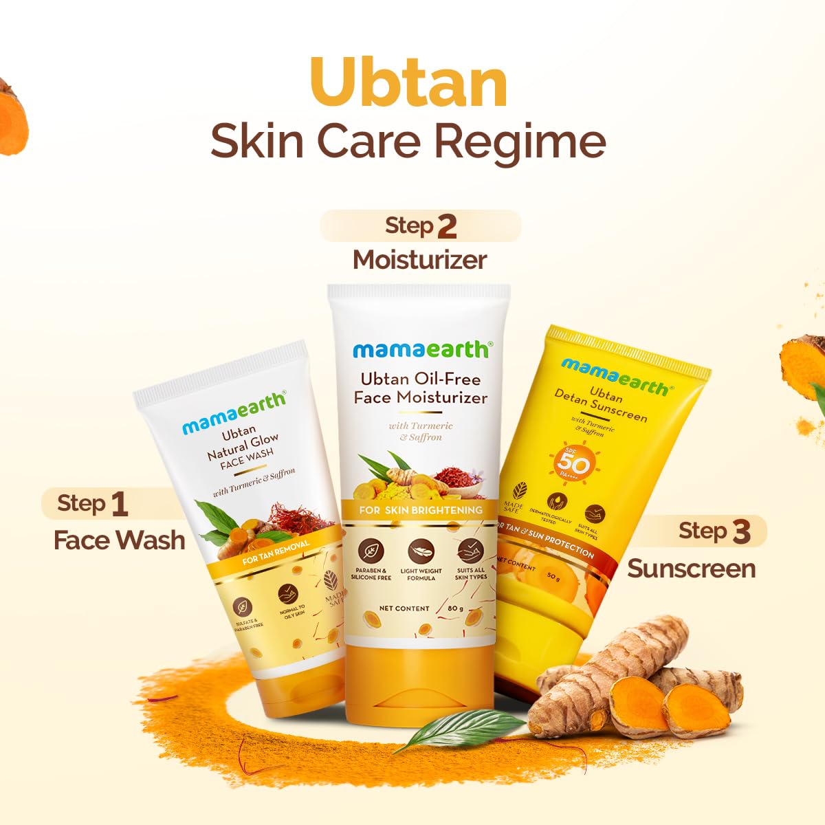 Mamaearth Ubtan Face Wash: Turmeric & Saffron, 50 ml