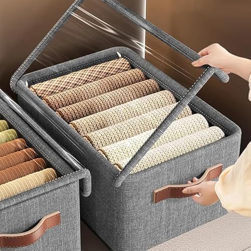 CKPS 26L Large Capacity Wardrobe Foldable Stackable Container Organizer Metal Frame Basket
