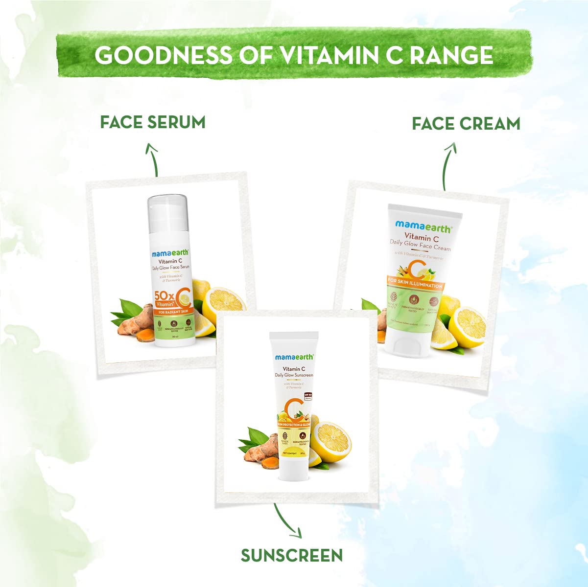 Mamaearth Daily Glow Sunscreen: SPF 50 PA+++, Vitamin C & Turmeric, 20 g