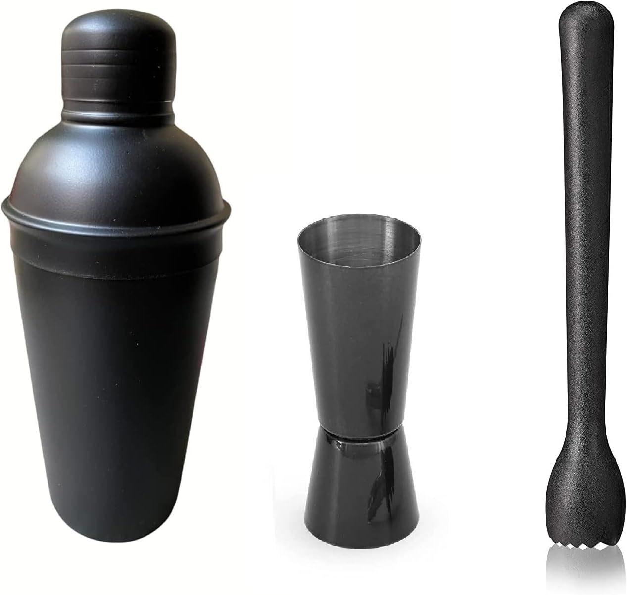 iKonbi Stainless Steel Bartender Set – Full Black Matte, 750 ml, Set of