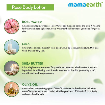 Mamaearth Rose Body Lotion: Pack of 2, 400 ml each