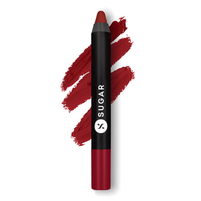 SUGAR Cosmetics Matte As Hell Crayon Lipstick: 10 Cherry Darling (Cherry Red)