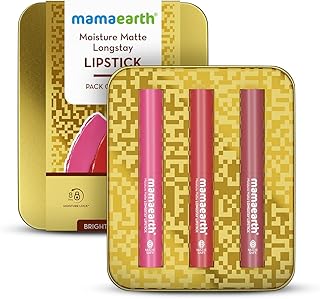 Mamaearth Moisture Matte Long Stay Lipstick Minis Gift Set: Bright &