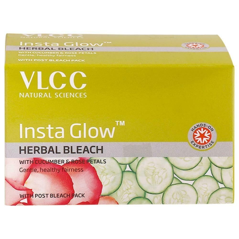 VLCC Insta Glow Herbal Bleach: Cucumber & Rose Petal,