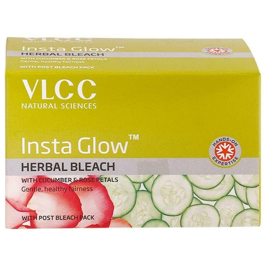 VLCC Insta Glow Herbal Bleach: Cucumber & Rose Petal,