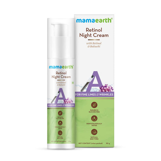 Mamaearth Retinol Night Cream: Retinol & Bakuchi, 50