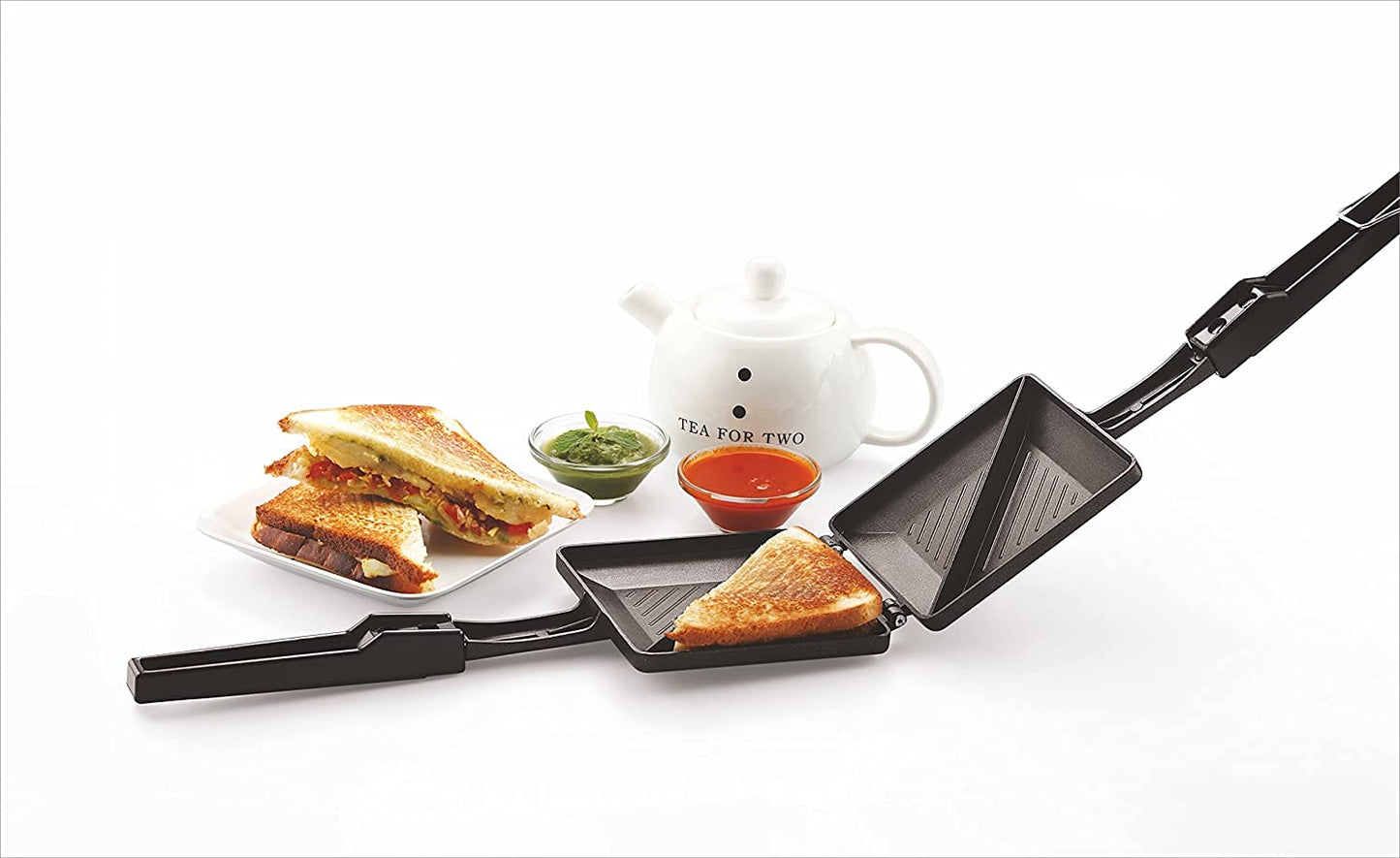 iKonbi Non-Stick Aluminium 2 Cut Sandwich Toaster Black