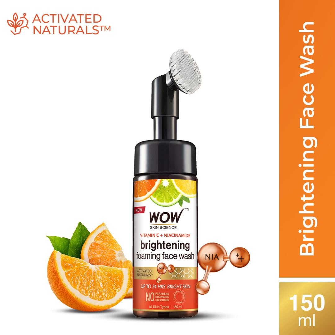 WOW Vitamin C Face Wash with Brush: 100 ml