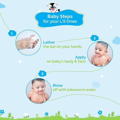 Mamaearth Milky Soft Bathing Bar Baby Soap: Oats, Milk & Calendula, Pack of 2, 75 g each