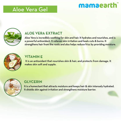 Mamaearth Aloe Vera Gel: Pure Aloe Vera & Vitamin E, 300 ml