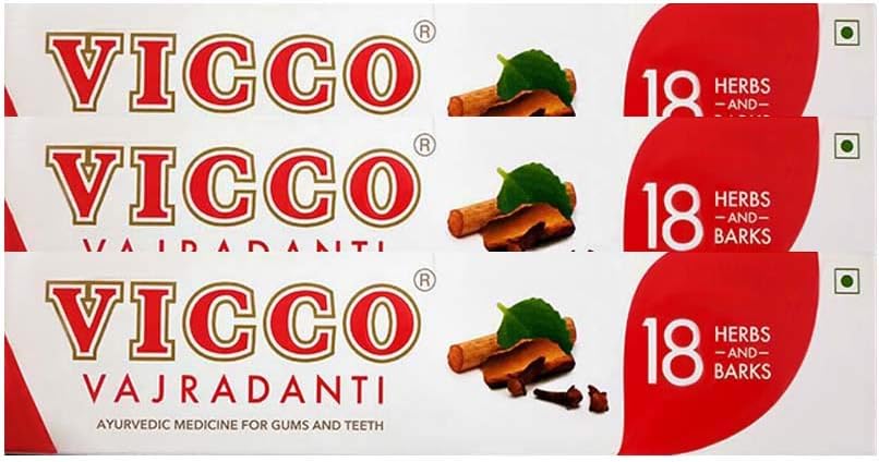 Vicco Vajradanti Toothpaste 100gm Ayurvedic for Gum and Teeth (Pack of 3)