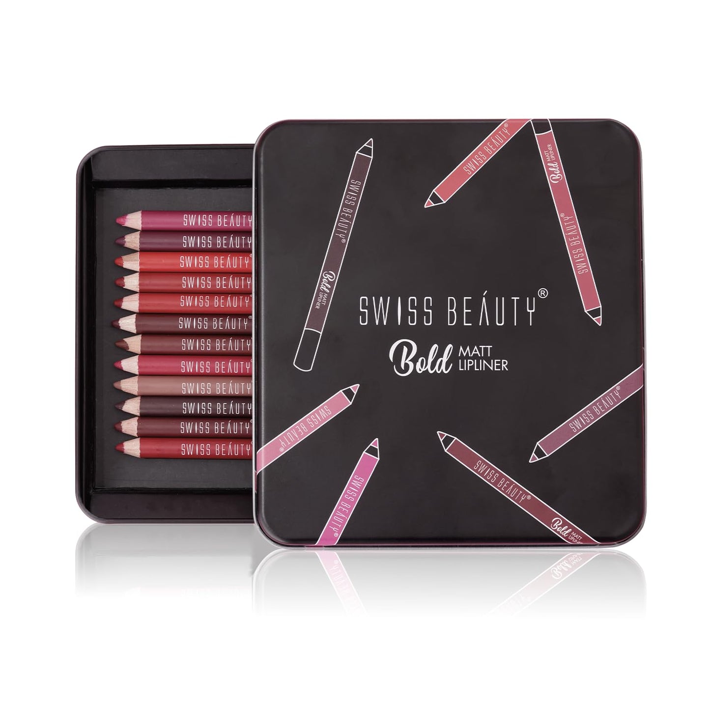 Swiss Beauty Bold Matte Lipliner Pencil Set: Multi Color, 1.6g, Pack of
