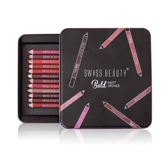 Swiss Beauty Bold Matte Lipliner Pencil Set: Multi Color, 1.6g, Pack of