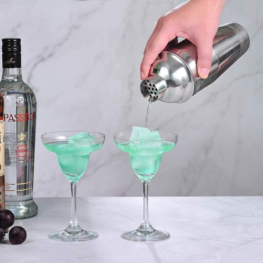 iKonbi Stainless Steel 3 Pcs Delux Bar Set- Fork Bar Spoon, Cocktail Shaker 750 ml, Tall Peg Measure- 30/60 ml