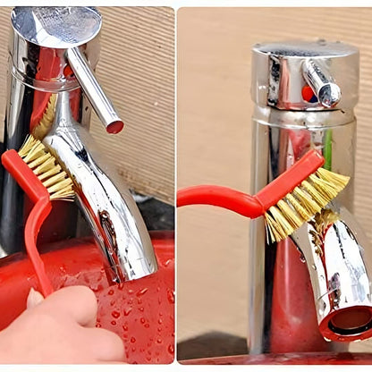 iKonbi Set of 3 Pc Mini Wire Brush Cleaning Tool Kit Brass, Nylon, Stainless Steel Bristles, Gas Cleaning Brushes Iron Nylon Copper Wire for Car Kitchen Gas Stove Cleaning Tool