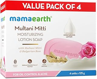 Mamaearth Multani Mitti Moisturizing Lotion Soap: Pack of 4, 125