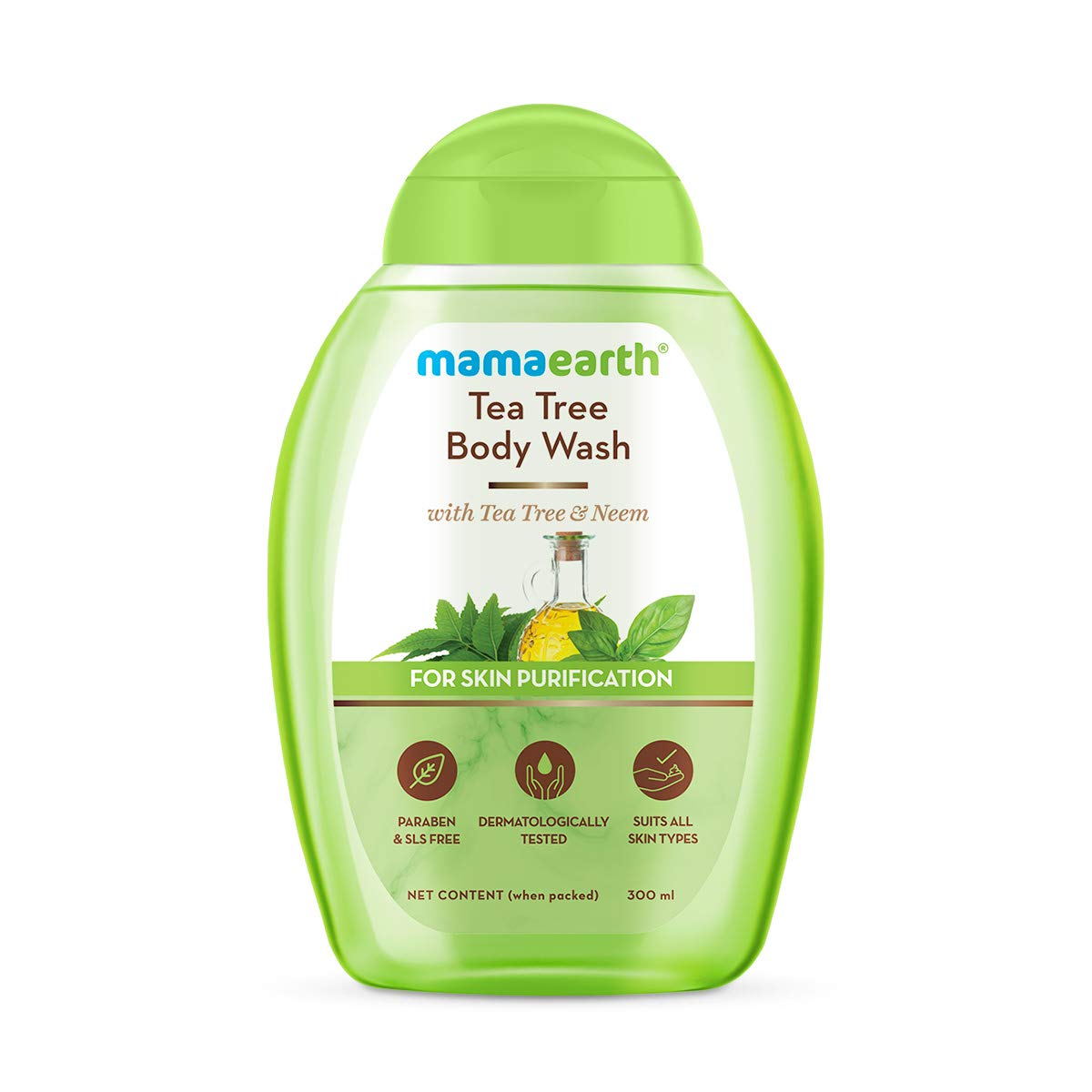 Mamaearth Tea Tree Body Wash: Tea Tree & Neem, 300