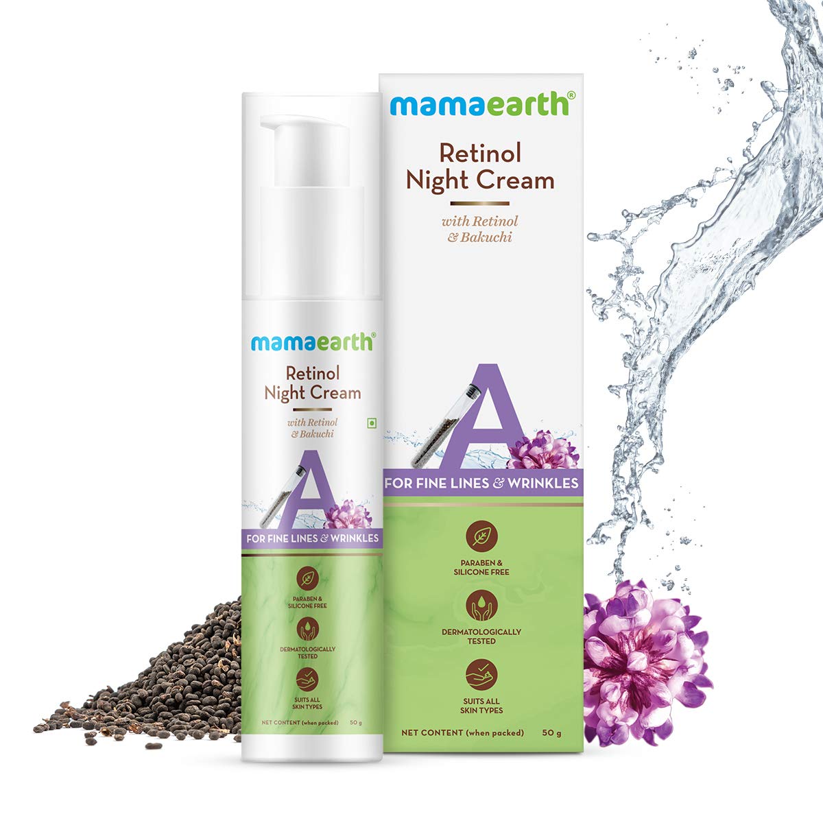 Mamaearth Retinol Night Cream: Retinol & Bakuchi, 50 g